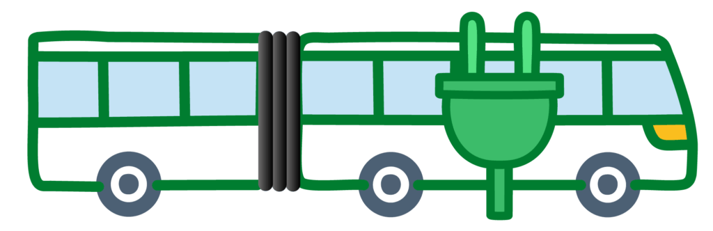 Symbol eines Elektro-Gelenkbusses