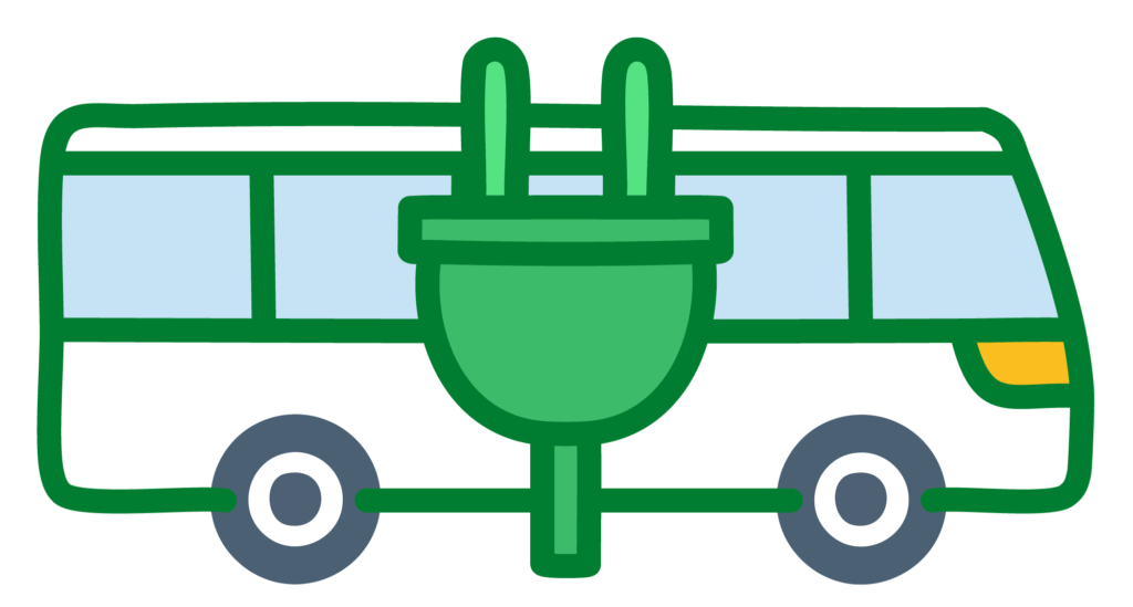 Symbol eines Elektro-Solobusses